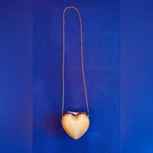 Gold Heart-Shaped Rhinestone Purse